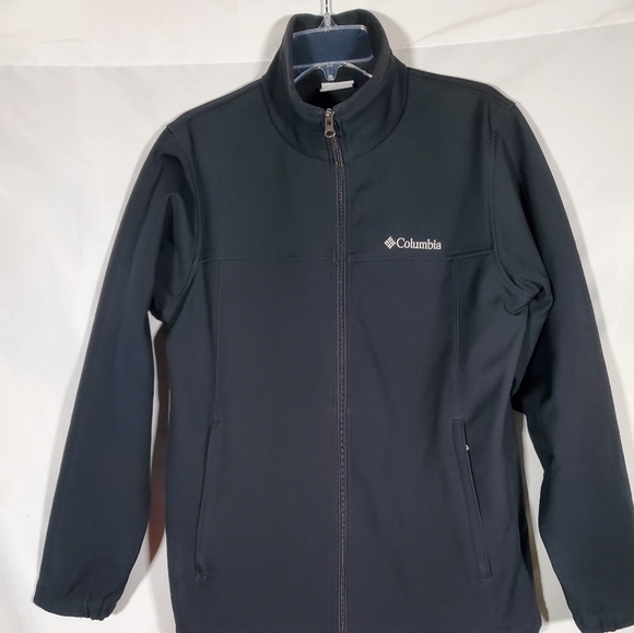 COLUMBIA SPORTSWEAR COMPANY BLACK SOFT SHELL ZIP-UP MOCK NECK JACKET - Picture 2 of 7